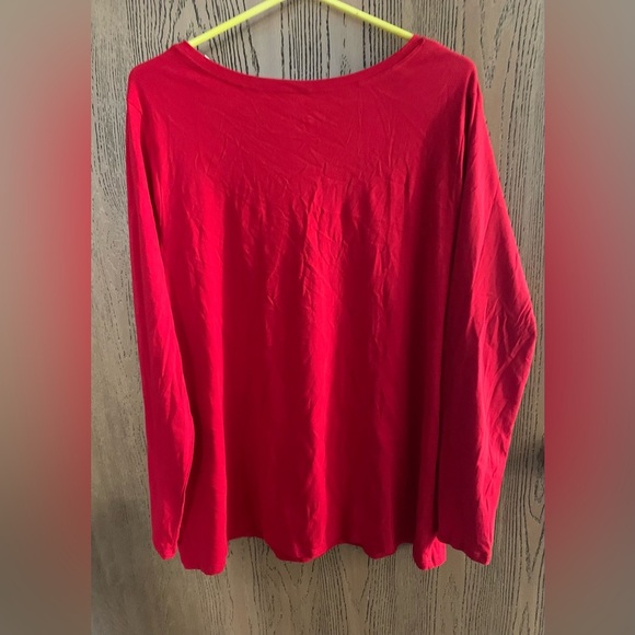 NWT Lane Bryant Bold Red Long Sleeve Tee - Picture 4 of 5
